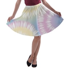 Tie Dye Pattern Colorful Design A-line Skater Skirt by Sapixe