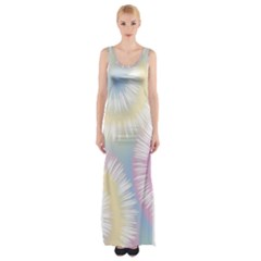 Tie Dye Pattern Colorful Design Thigh Split Maxi Dress by Sapixe