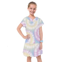 Tie Dye Pattern Colorful Design Kids  Drop Waist Dress