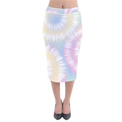 Tie Dye Pattern Colorful Design Velvet Midi Pencil Skirt by Sapixe