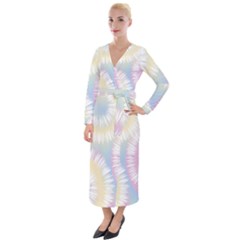 Tie Dye Pattern Colorful Design Velvet Maxi Wrap Dress by Sapixe