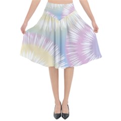 Tie Dye Pattern Colorful Design Flared Midi Skirt by Sapixe