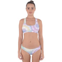 Tie Dye Pattern Colorful Design Cross Back Hipster Bikini Set by Sapixe