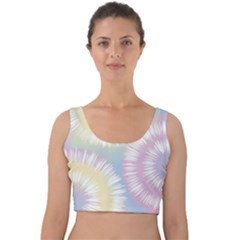 Tie Dye Pattern Colorful Design Velvet Crop Top by Sapixe