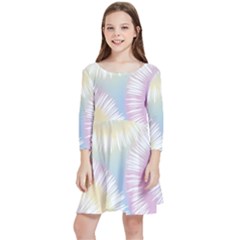 Tie Dye Pattern Colorful Design Kids  Quarter Sleeve Skater Dress