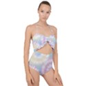 Tie Dye Pattern Colorful Design Scallop Top Cut Out Swimsuit View1