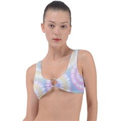 Tie Dye Pattern Colorful Design Ring Detail Bikini Top by Sapixe