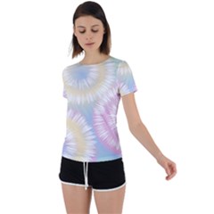 Tie Dye Pattern Colorful Design Back Circle Cutout Sports Tee by Sapixe