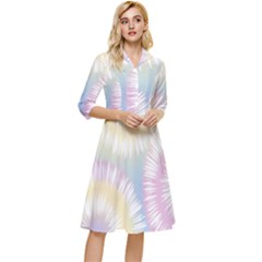 Tie Dye Pattern Colorful Design Classy Knee Length Dress