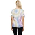 Tie Dye Pattern Colorful Design Bow Sleeve Button Up Top View4