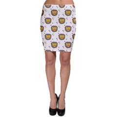 Lion Heads Pattern Design Doodle Bodycon Skirt by Sapixe