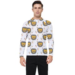 Lion Heads Pattern Design Doodle Men s Long Sleeve Rash Guard by Sapixe