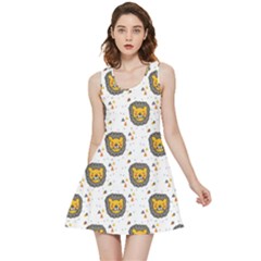 Lion Heads Pattern Design Doodle Inside Out Reversible Sleeveless Dress