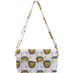 Lion Heads Pattern Design Doodle Removable Strap Clutch Bag by Sapixe