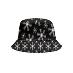 Snowflakes Background Pattern Inside Out Bucket Hat (kids) by Sapixe