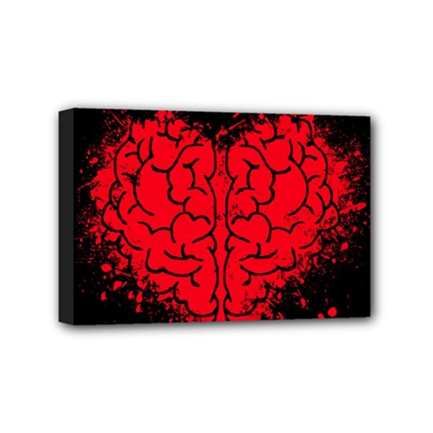 Heart Brain Mind Psychology Doubt Mini Canvas 6  X 4  (stretched) by Sapixe