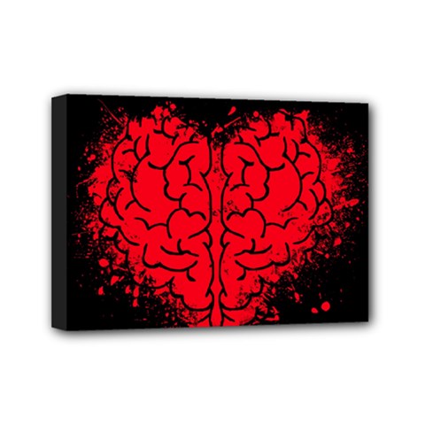 Heart Brain Mind Psychology Doubt Mini Canvas 7  X 5  (stretched) by Sapixe