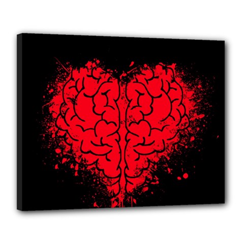 Heart Brain Mind Psychology Doubt Canvas 20  X 16  (stretched) by Sapixe