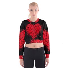 Heart Brain Mind Psychology Doubt Cropped Sweatshirt by Sapixe