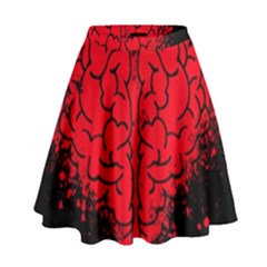 Heart Brain Mind Psychology Doubt High Waist Skirt by Sapixe