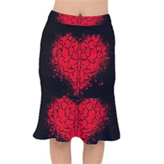 Heart Brain Mind Psychology Doubt Short Mermaid Skirt by Sapixe