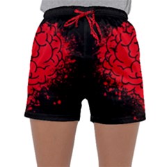 Heart Brain Mind Psychology Doubt Sleepwear Shorts by Sapixe