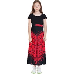 Heart Brain Mind Psychology Doubt Kids  Flared Maxi Skirt