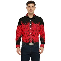 Heart Brain Mind Psychology Doubt Men s Long Sleeve Pocket Shirt 