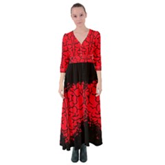 Heart Brain Mind Psychology Doubt Button Up Maxi Dress by Sapixe