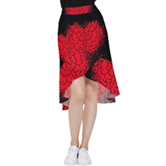 Heart Brain Mind Psychology Doubt Frill Hi Low Chiffon Skirt