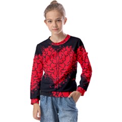 Heart Brain Mind Psychology Doubt Kids  Long Sleeve Tee With Frill 