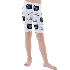 Cute Cameras Doodles Hand Drawn Kids  Mid Length Swim Shorts by Sapixe