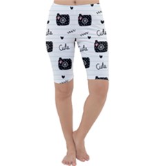 Cute Cameras Doodles Hand Drawn Cropped Leggings  by Sapixe