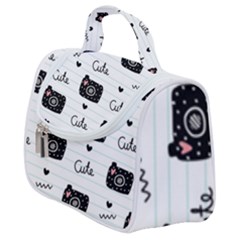 Cute Cameras Doodles Hand Drawn Satchel Handbag by Sapixe