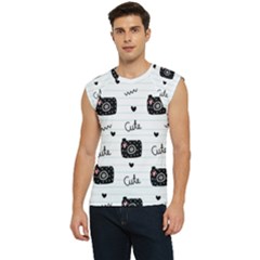 Cute Cameras Doodles Hand Drawn Men s Raglan Cap Sleeve Tee