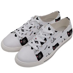 Cute Cameras Doodles Hand Drawn Women s Low Top Canvas Sneakers by Sapixe