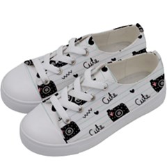 Cute Cameras Doodles Hand Drawn Kids  Low Top Canvas Sneakers by Sapixe