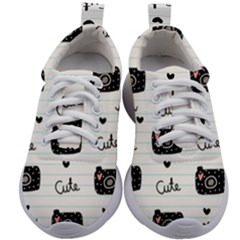 Cute Cameras Doodles Hand Drawn Kids Athletic Shoes by Sapixe