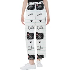 Cute Cameras Doodles Hand Drawn Women s Pants  by Sapixe