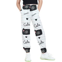 Cute Cameras Doodles Hand Drawn Kids  Elastic Waist Pants by Sapixe