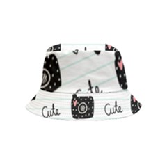 Cute Cameras Doodles Hand Drawn Inside Out Bucket Hat (kids) by Sapixe