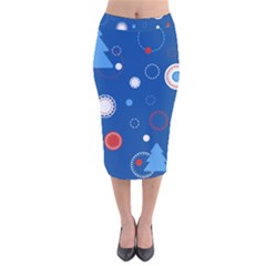 Christmas Pattern Tree Design Velvet Midi Pencil Skirt by Sapixe