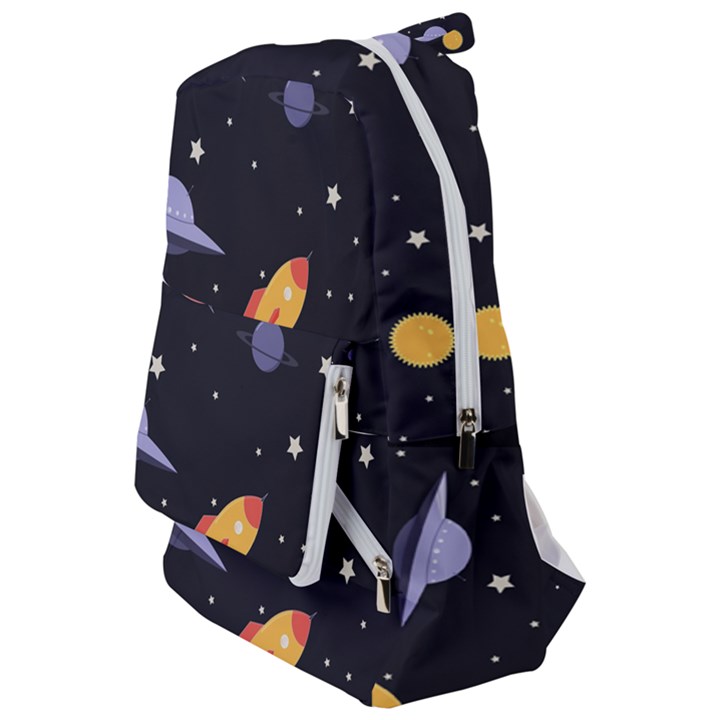 Cosmos Rockets Spaceships Ufos Travelers  Backpack