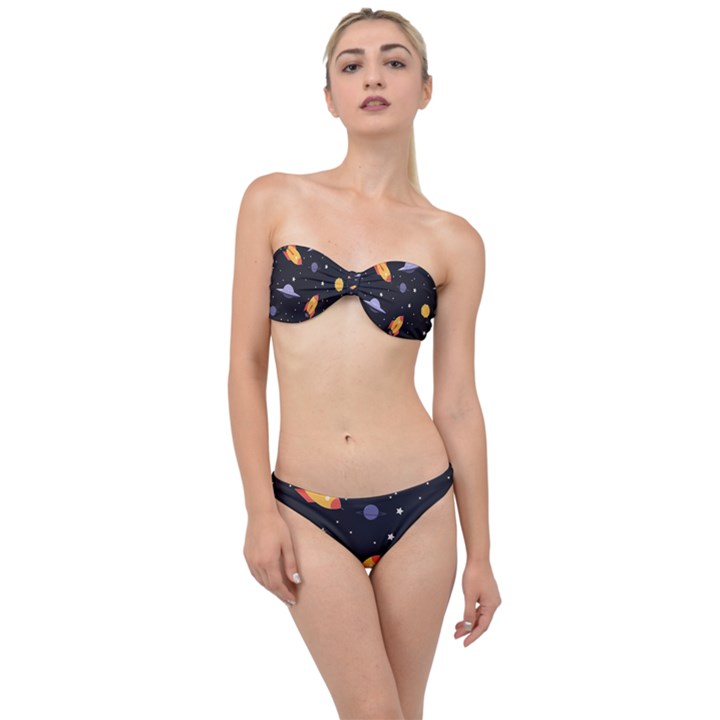 Cosmos Rockets Spaceships Ufos Classic Bandeau Bikini Set