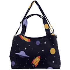 Cosmos Rockets Spaceships Ufos Double Compartment Shoulder Bag by Sapixe