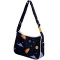 Cosmos Rockets Spaceships Ufos Zip Up Shoulder Bag View2