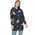 Cosmos Rockets Spaceships Ufos Women s Long Oversized Pullover Hoodie View1