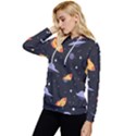 Cosmos Rockets Spaceships Ufos Women s Lightweight Drawstring Hoodie View2