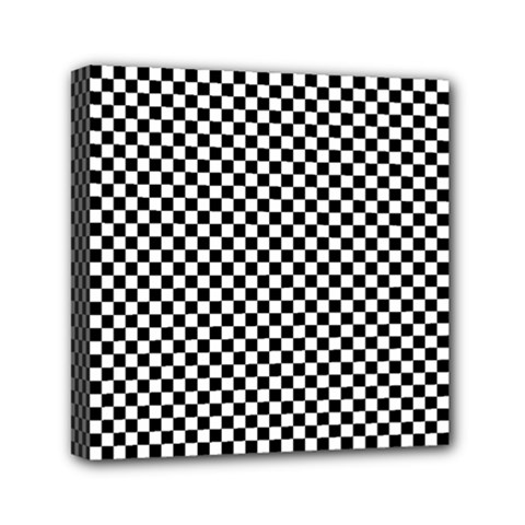 Black And White Checkerboard Background Board Checker Mini Canvas 6  X 6  (stretched) by Sapixe