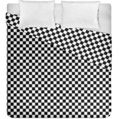 Black And White Checkerboard Background Board Checker Duvet Cover Double Side (king Size) by Sapixe